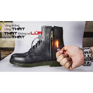 Giày Da Nam Cao Cổ Nam Khoá Kéo Giữa