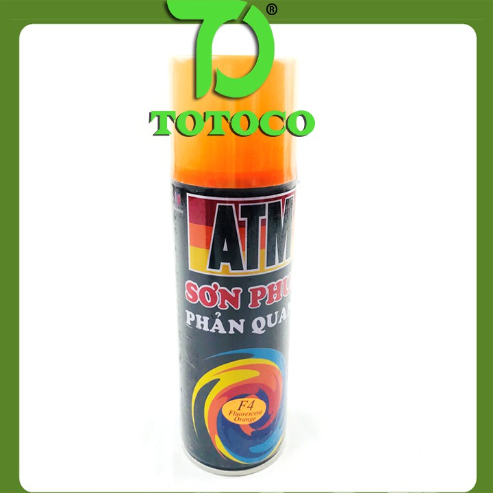 Sơn xịt ATM màu phản quang Totoco F4 Orange