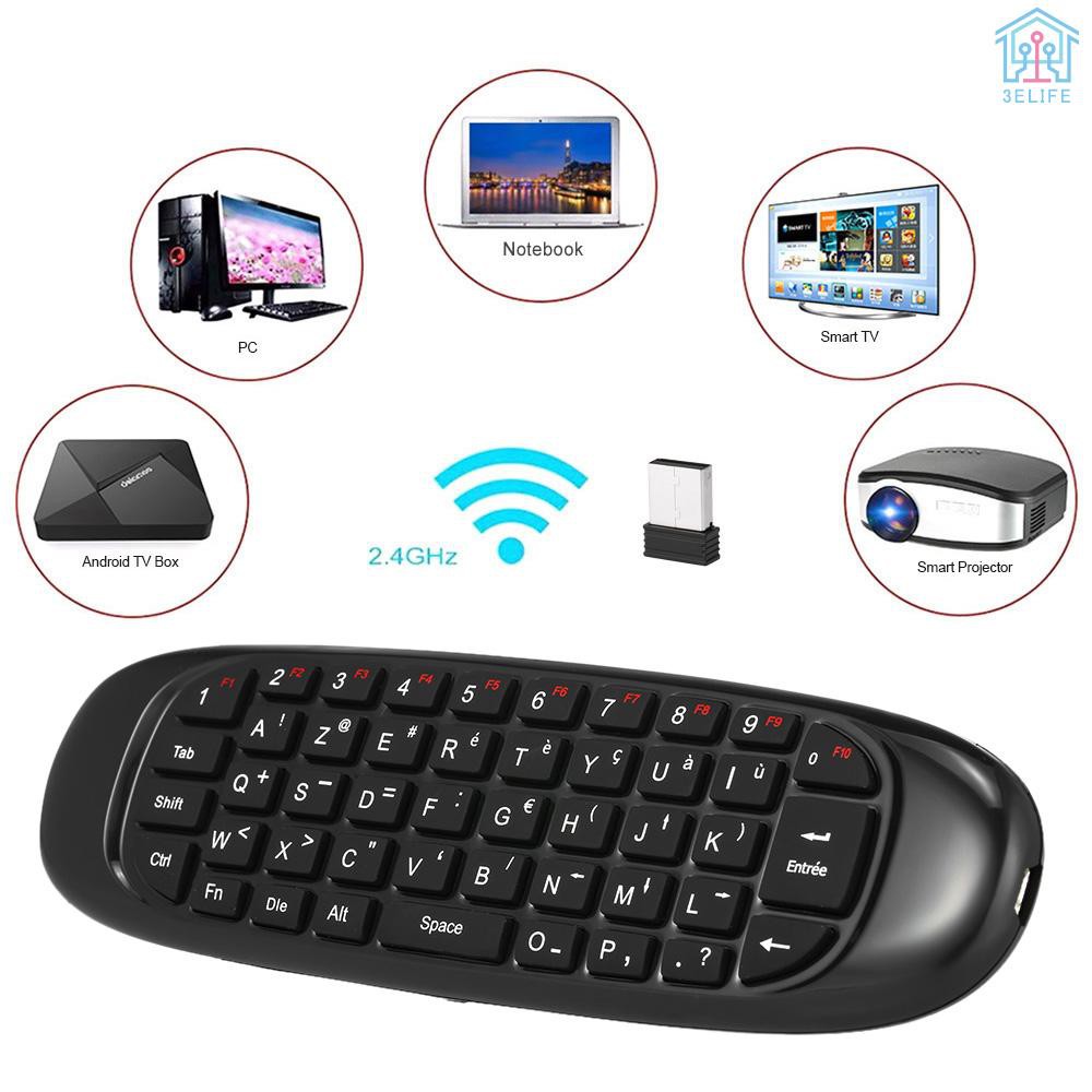 【E&V】Deutsch Version 2.4G Air Mouse Wireless Keyboard Remote Control 6-Axis Motion Sensing for Smart TV Android TV BOX PC