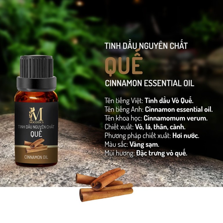 Tinh dầu thiên nhiên xông phòng và đuổi muỗi cao cấp Mocotics gồm 2 lọ tinh dầu: Tinh dầu sả chanh + tinh dầu vỏ quế