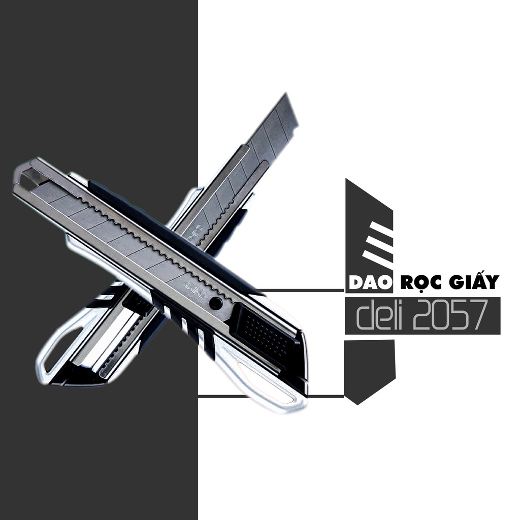 Dao rọc giấy deli 2057 đồ cắt giấy inox Deli dao trổ giấy lớn inox deli 2057