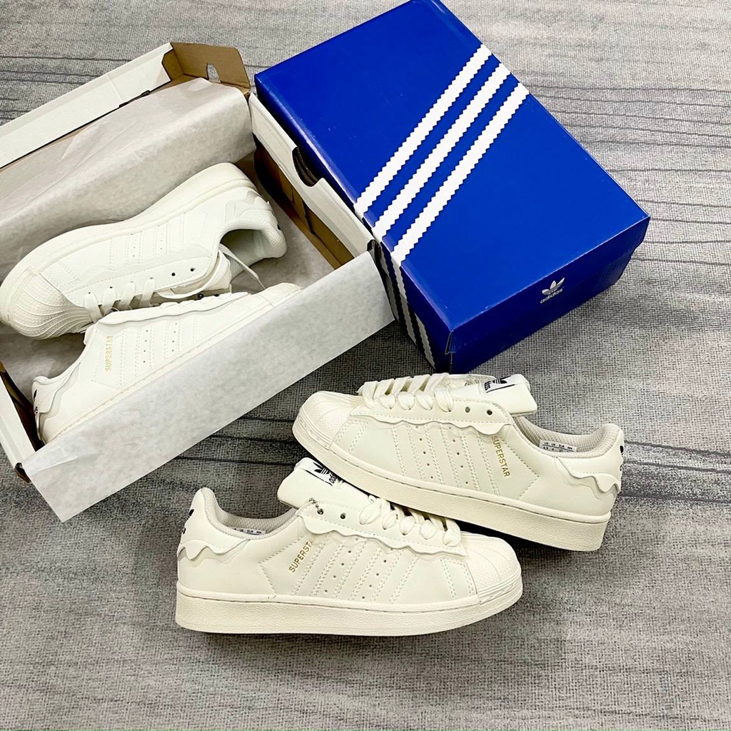 Giày thể thao das sò trắng hàng SC mẫu mới 2022, Giày Superstar Cloud White Mũi Sò Bản