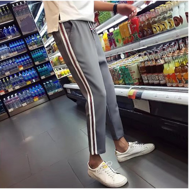 Ielgy Bộ Quần Áo Nam Cắt Xén Harajuku Hàn Quốc