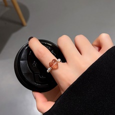Nhẫn đính đá zircon hình chiếc lá sang trọng hợp thời trang