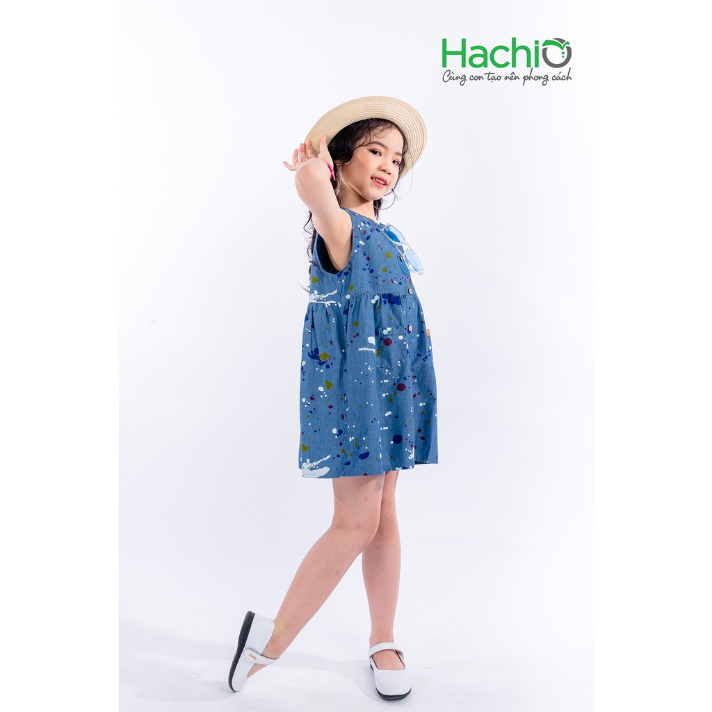 [HACHIO] Đầm trẻ em cao cấp, váy jean bé gái màu xanh đính cúc cực xinh với chất liệu jean gió, mềm mại, thoáng mát