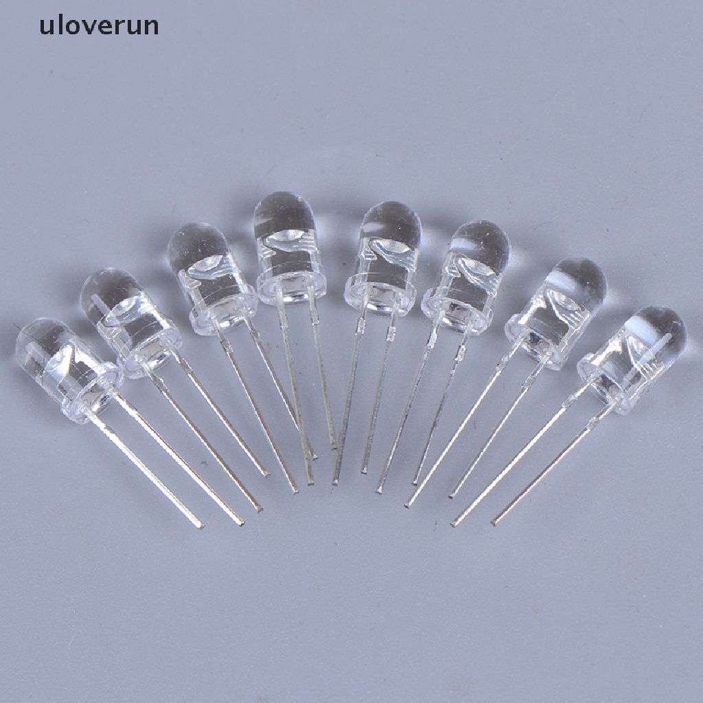 Set 100 Đèn LED Diode 5mm Ánh Sáng Trắng / Xanh Lá / Đỏ / Xanh Dương / Vàng Chuyên Dụng