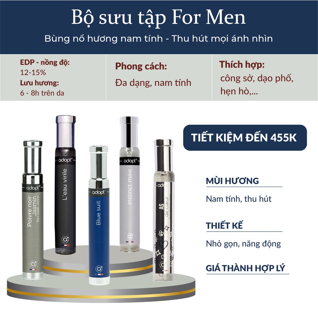 ❤️[ CHÍNH HÃNG ] ❤️ Nước hoa nam Adopt' Touchpoints For Men - Best Seller For Men chai 30ml