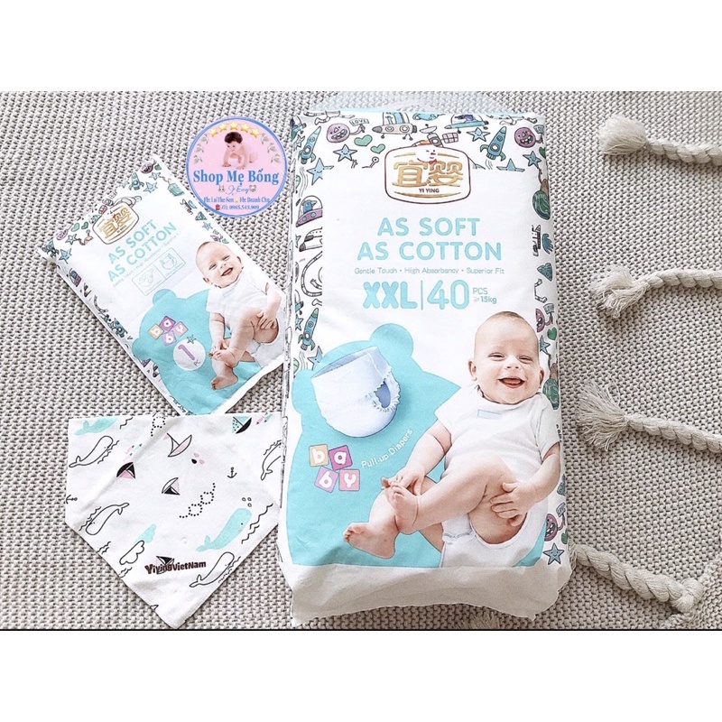 🍒Tã/Bỉm🍒 Dán/Quần YIYING BABY TÊN_LỬA CẢI TIẾN 2021- đủ Size S72-M60/M60-L52-XL44-XXL40-XXXL36