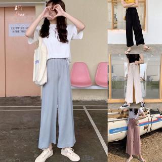 Quần Ống Rộng Lưng Cao Co Dãn Tốt Cho Nữ