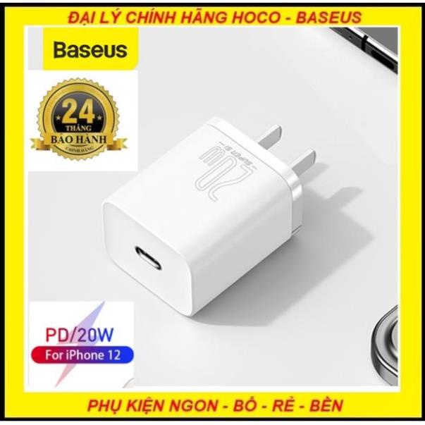 Củ sạc nhanh Baseus PD 20W CCSUP dùng cho iPhone X / XR / XS Max / 11 / 12 PRO MAX HÀNG CHÍNH HÃNG