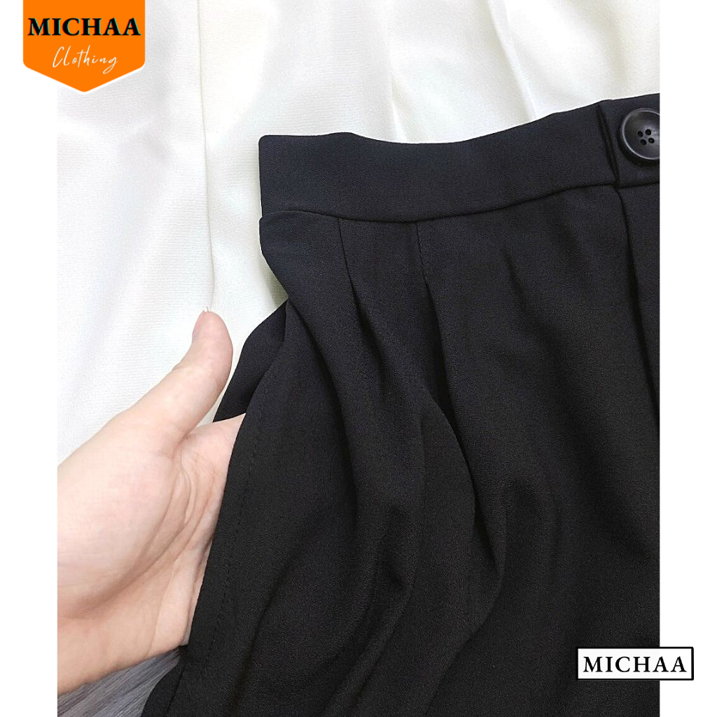 Chân Váy CÀI NÚT Kiểu Giả Váy Ôm Body Chất Tuyết Mưa, Chân Váy Có Lót Trong Lưng Cạp Cao Tôn Dáng Thời Trang MICHAA CV13