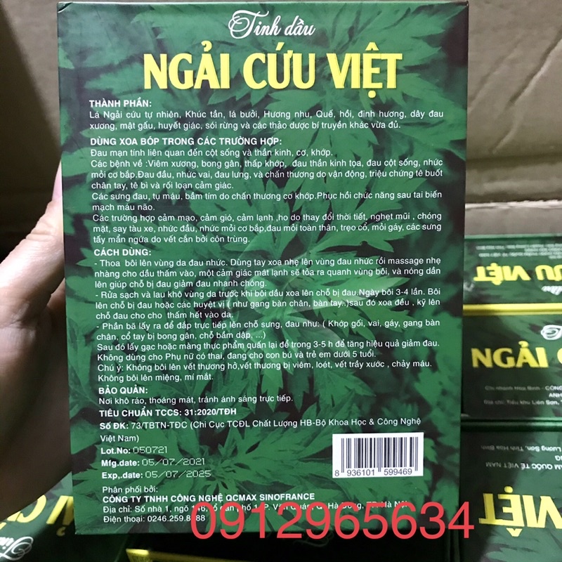 Tinh dầu Ngải cứu Việt xoa bóp massage hỗ trợ giảm đau nhức xương khớp hiệu quả