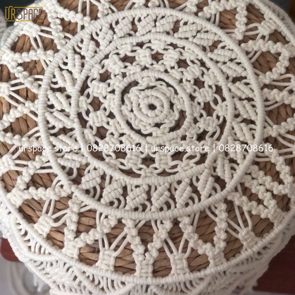 Ghế đôn lục bình phù thảm Macrame URSPACE trang trí decor phong cách Bắc Âu