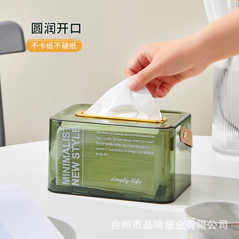 Hộp Đựng Khăn Giấy Trong Suốt Có Lò Xo Và Tay Cầm Tiện Dụng Trang Trí Nhà Cửa / Văn Phòng Giá Đ