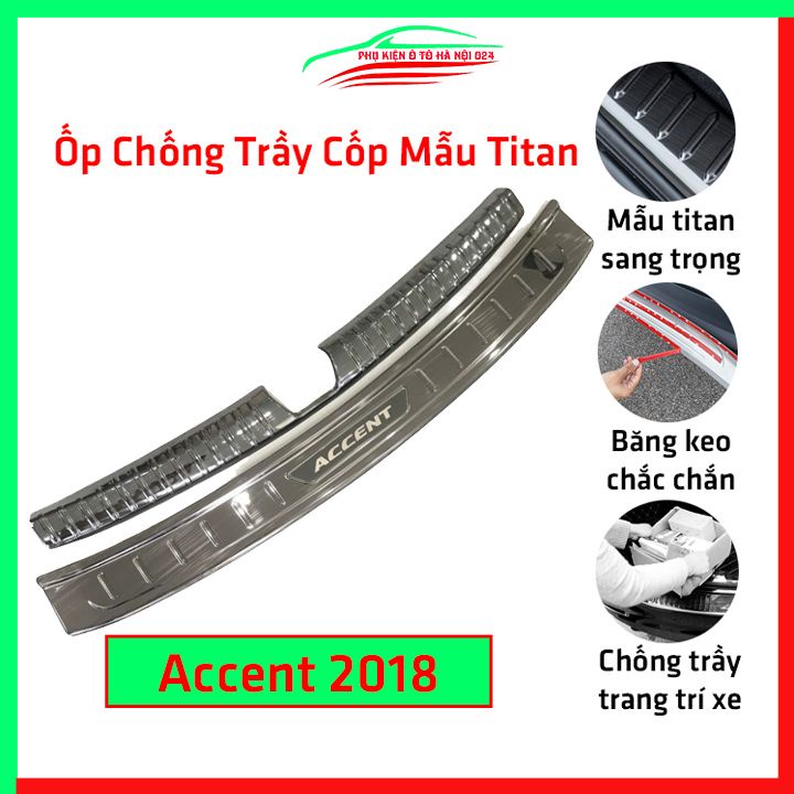 Ốp chống trầy cốp Accent 2018-2020 vân titan