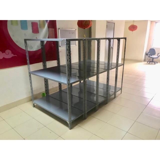 Kệ sắt v lỗ đa năng 3 tầng dài 1m, Rộng 0,3m cao 1m