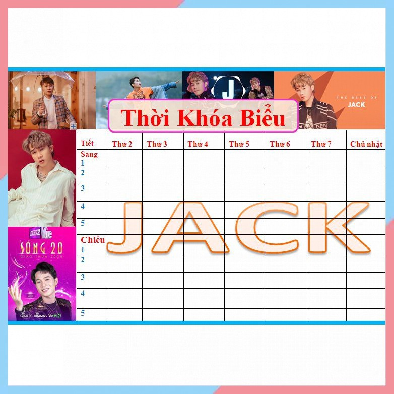 Thời khóa biểu JACK J9 - Chất liệu Đề Can