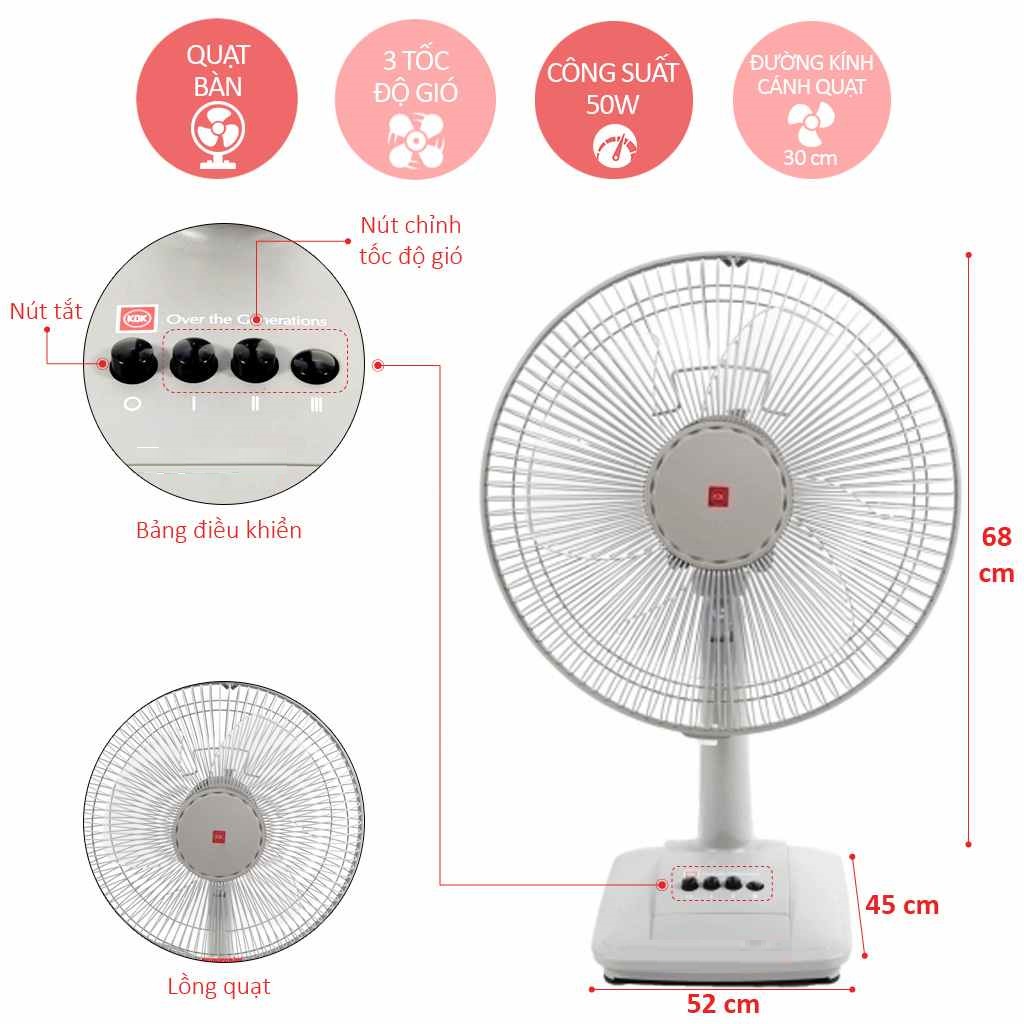 Quạt Bàn KDK A40A - Hàng Chính Hãng -