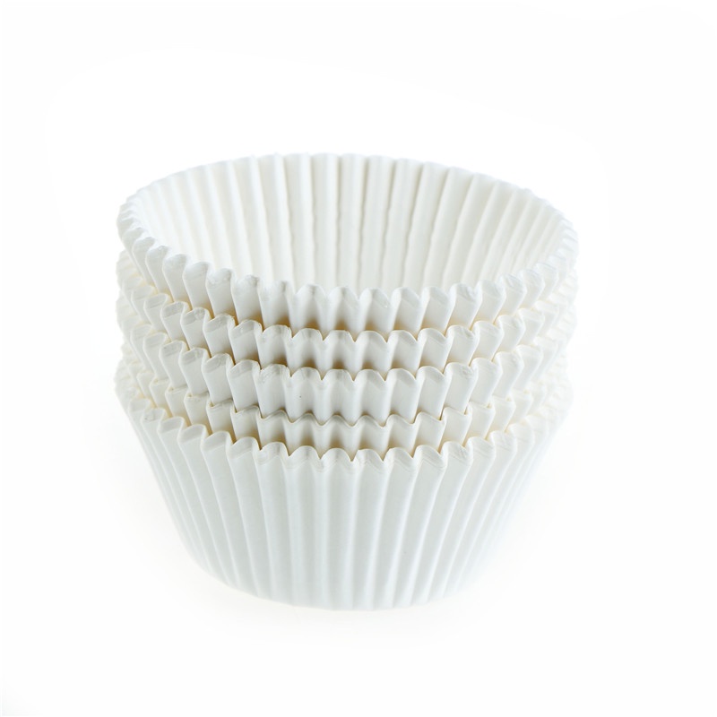 Bộ 100 Cốc Giấy Đựng Bánh Cupcake Màu Trắng Tiện Lợi