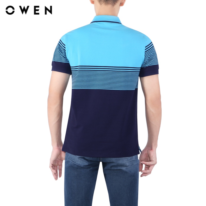 Áo polo ngắn tay Nam Owen Cotton Body Fit màu Xanh - APV20271