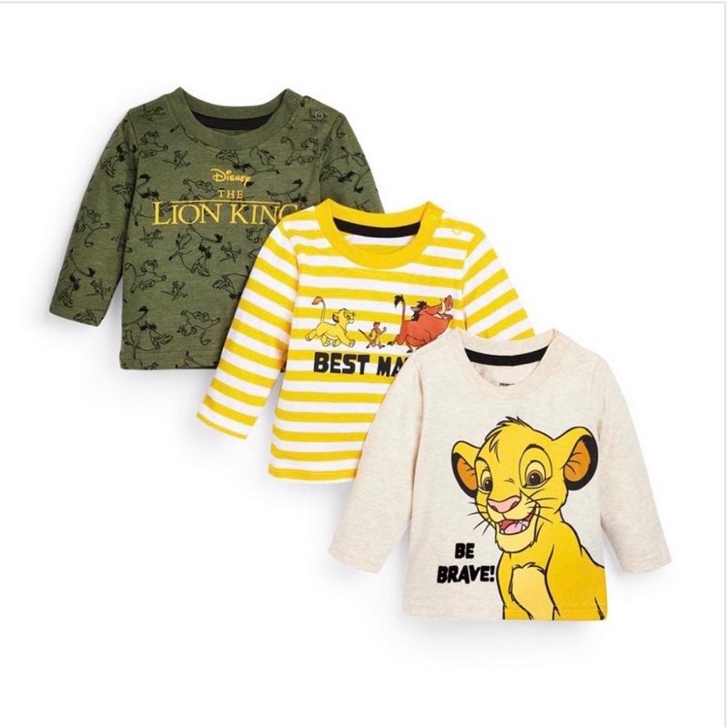 Set 3 áo cotton dài tay Lion HM 1-6Y (có ảnh thật)