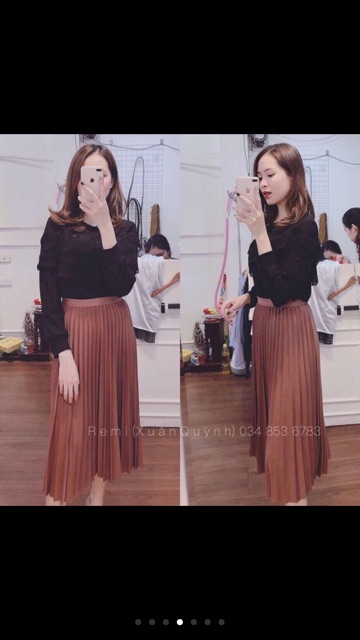 Chân váy xếp li - dáng midi ( ảnh thật - hàng sẵn ) | BigBuy360 - bigbuy360.vn