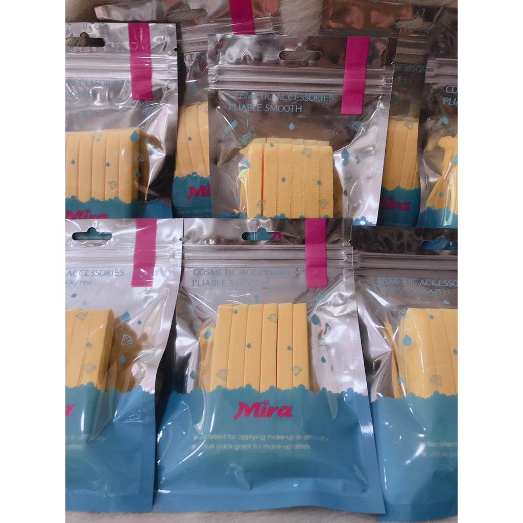Bông Bọt Biển Rửa Mặt Cao Cấp Hàn Quốc Mira (6 miếng)