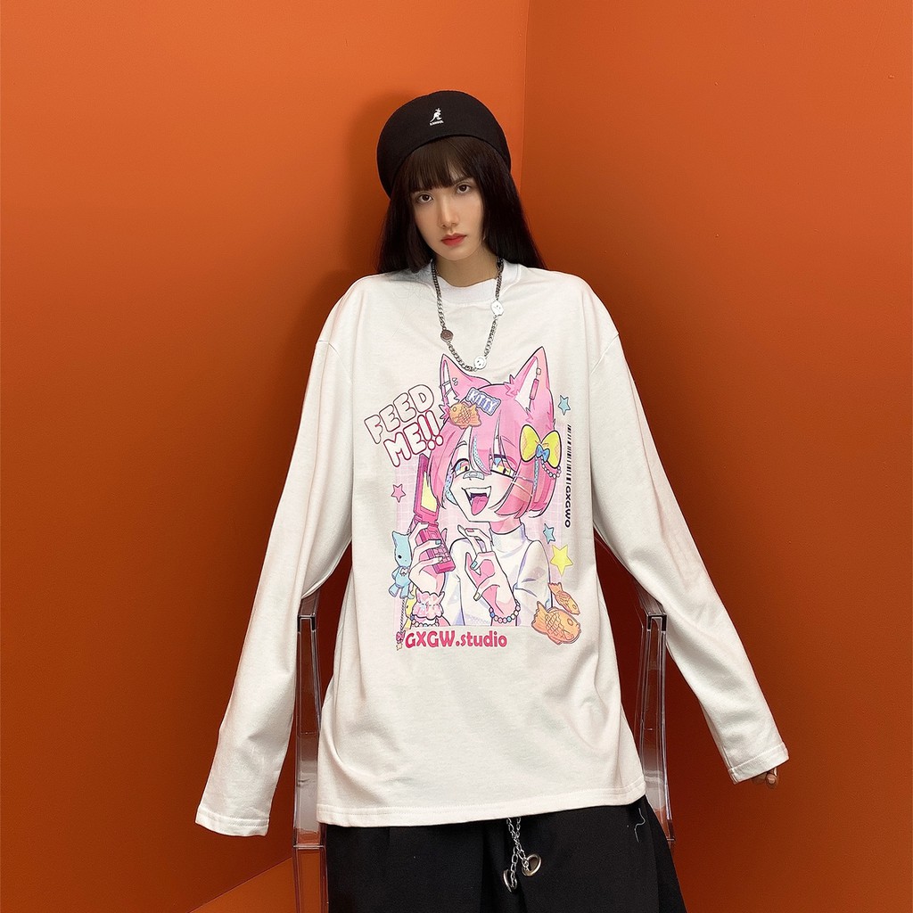 Áo thun dài tay nữ Pinky Crazy Girl , Áo sweater ulzzang Tiger.86 LS38