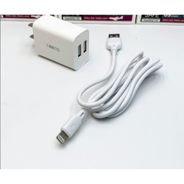 Cả Bộ Củ Cáp Sạc Nhanh 2 Cổng USB 2A, WP-U56 - Hỗ Trợ Sạc Nhanh Cho Điện Thoại Iphone, Samsung, Huawei, Xiaomi, Oppo