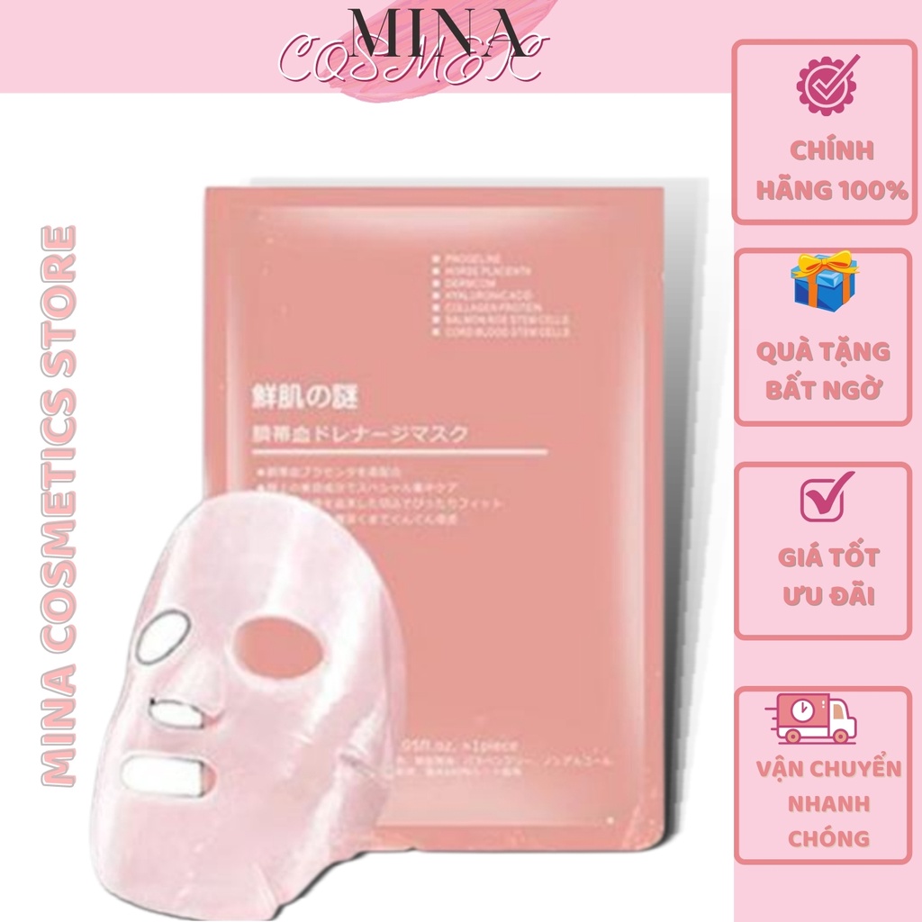 Mặt nạ tế bào gốc nhau thai [Trắng da 100%-Hàng Auth] Mặt Nạ Rwine Beauty Stem Cell Placenta Mask Nhật Bản