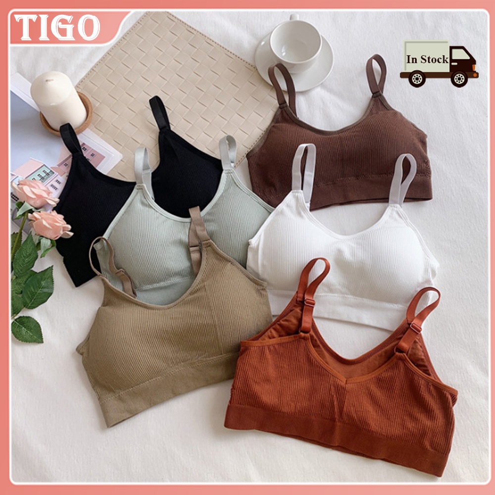 ♥Tigo♥ Áo Ngực Không Gọng Thép Có Đệm Mút Điều Chỉnh Dây Tùy Ý Dành Cho Bạn Nữ Tuổi Teen
