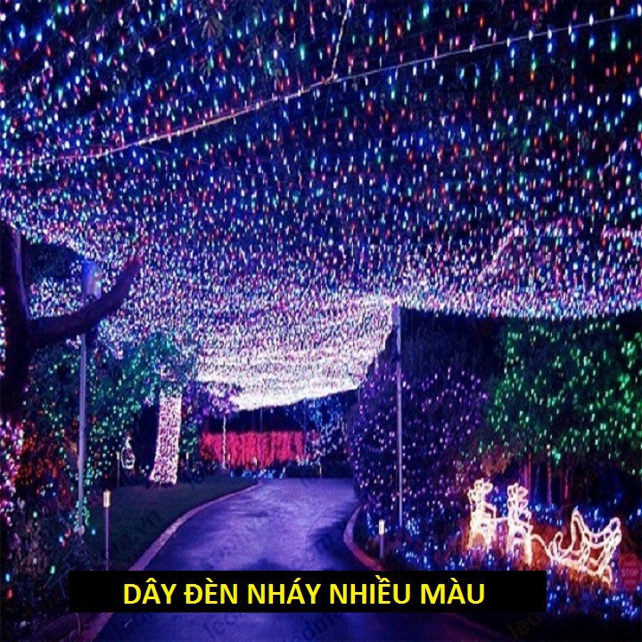 Dây Đèn Led Màu Vàng Nắng, Nhiều màu Dài 50m Bóng Tròn - Trang Trí Giáng Sinh, Lễ Tết