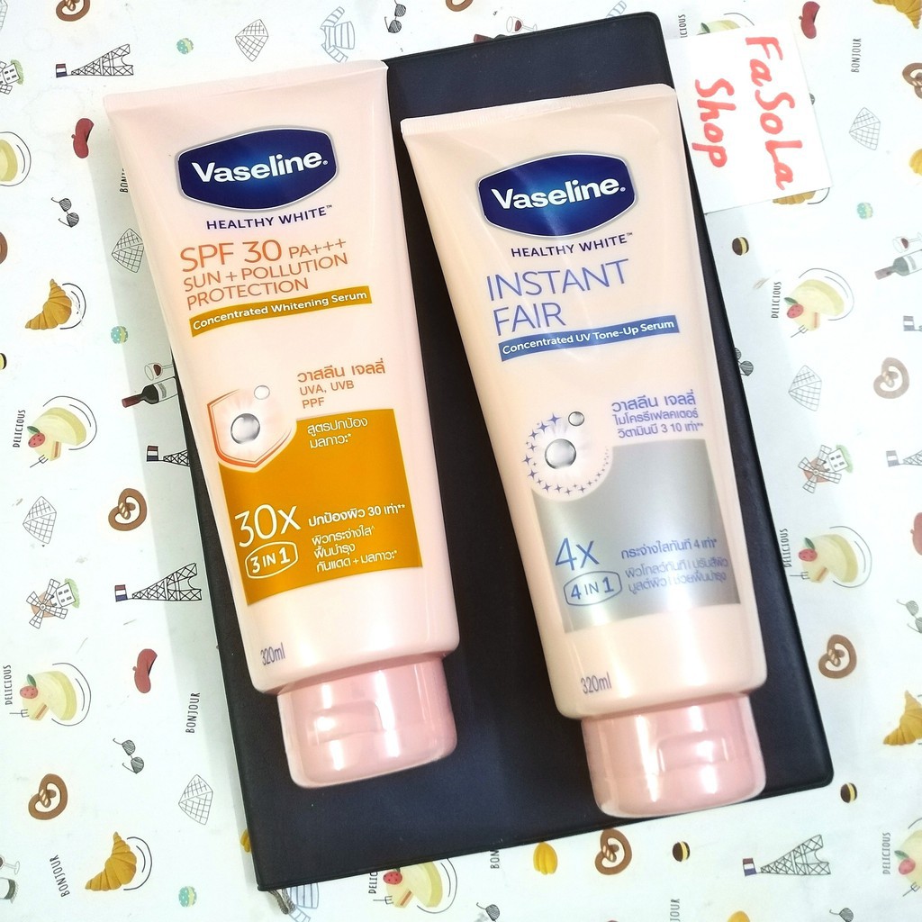 Sữa dưỡng thể VASELINE 4X Instant Fair / 30X SPF 30+ PA+++ / 10X Perfect Serum 320ml Thái Lan 🇹🇭 healthy white