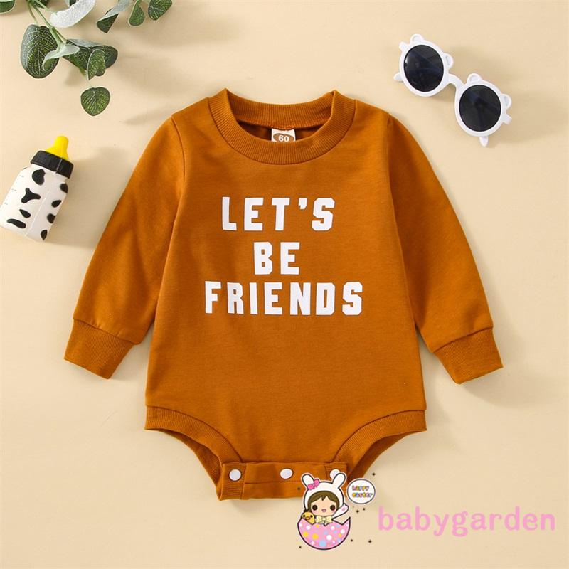 Jumpsuit Tay Dài Cổ Tròn In Chữ Cho Bé 0-18 Tháng Tuổi