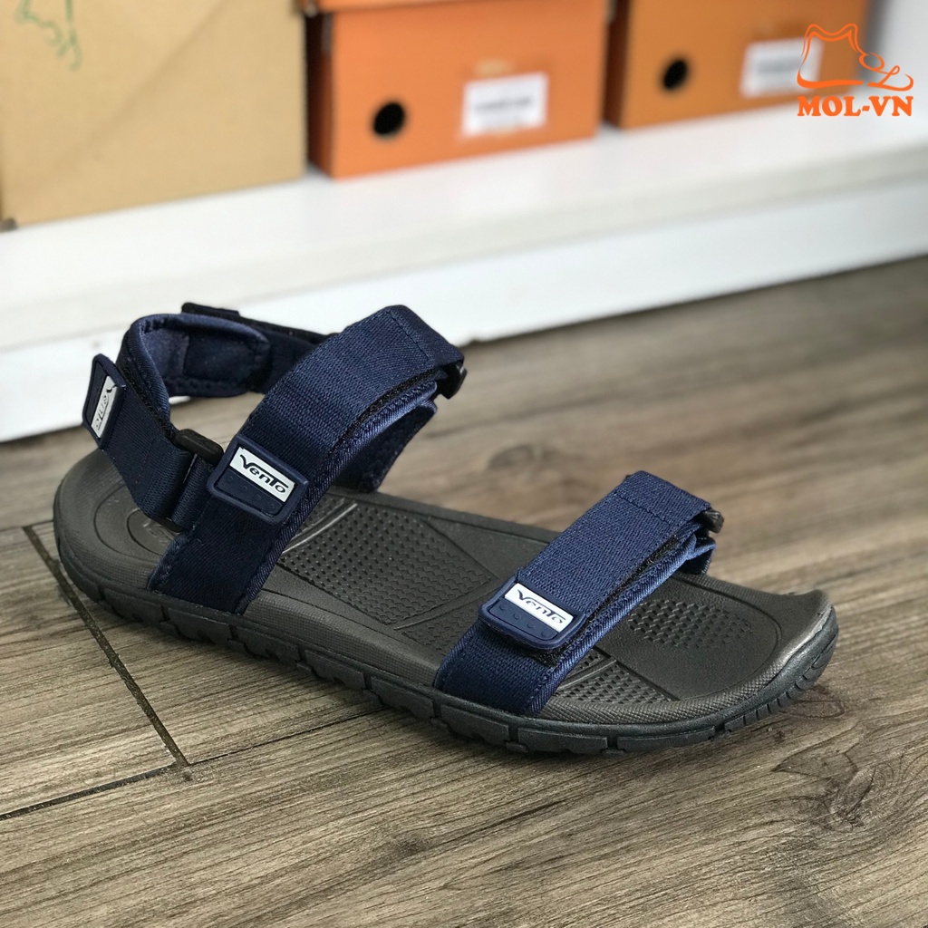 Giày Sandal Vento Nam VNXK Quai Hậu Tháo Rời Quai Dù Đế Cao Su Bền Êm Màu Xanh Đậm Mã NV8302