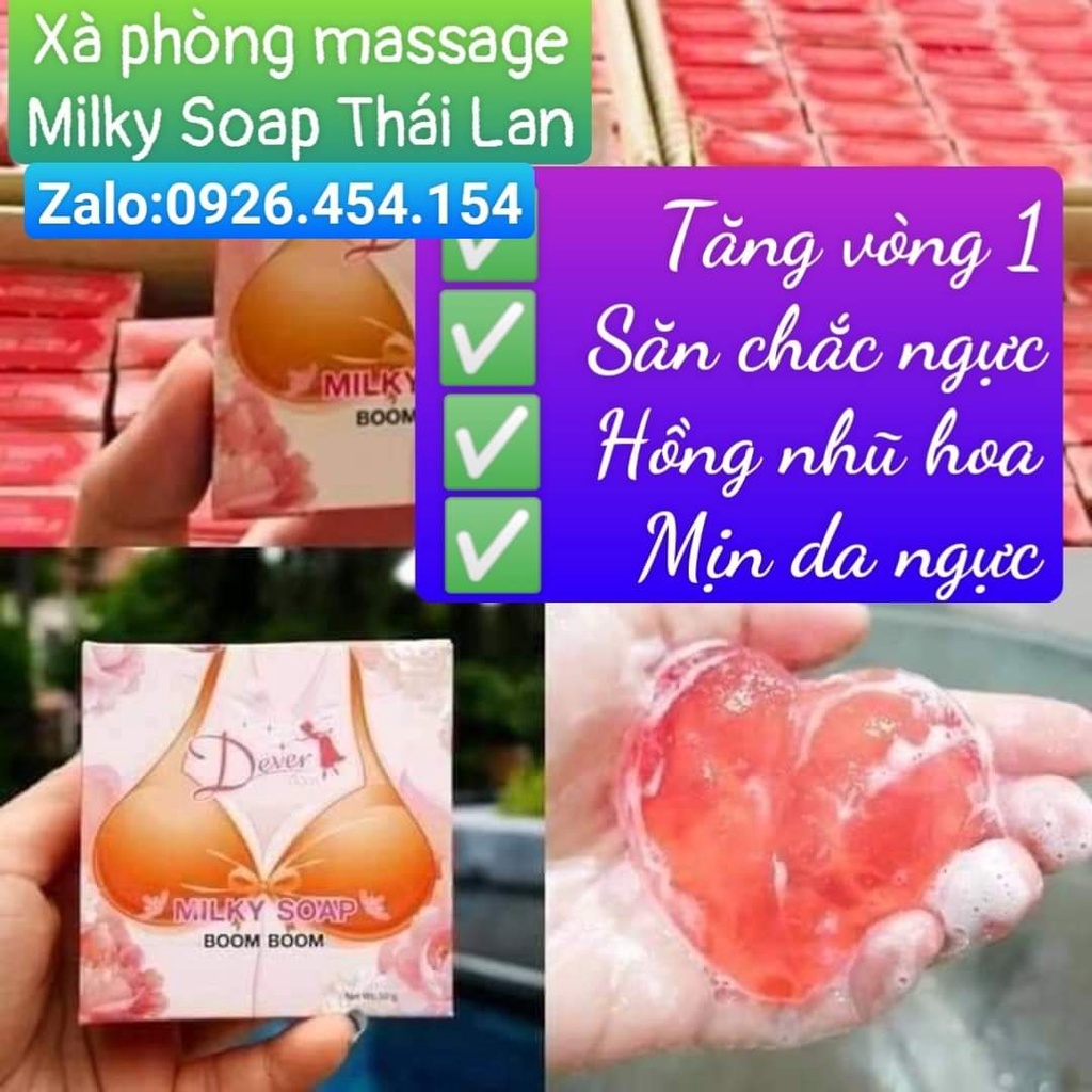 [hot sale][HN ship 1 ngày] Xà phòng nở ngực thái lan milky soap tăng size v1 3-5cm hàng chính hãng