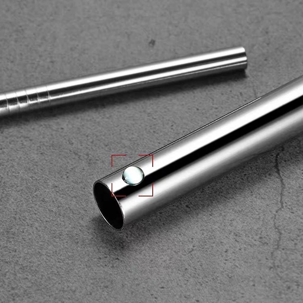 Ống hút cao cấp bằng thép không gỉ 304 an toàn sức khỏe có thể tái sử dụng hai lựa chọn màu bạc/đen | BigBuy360 - bigbuy360.vn