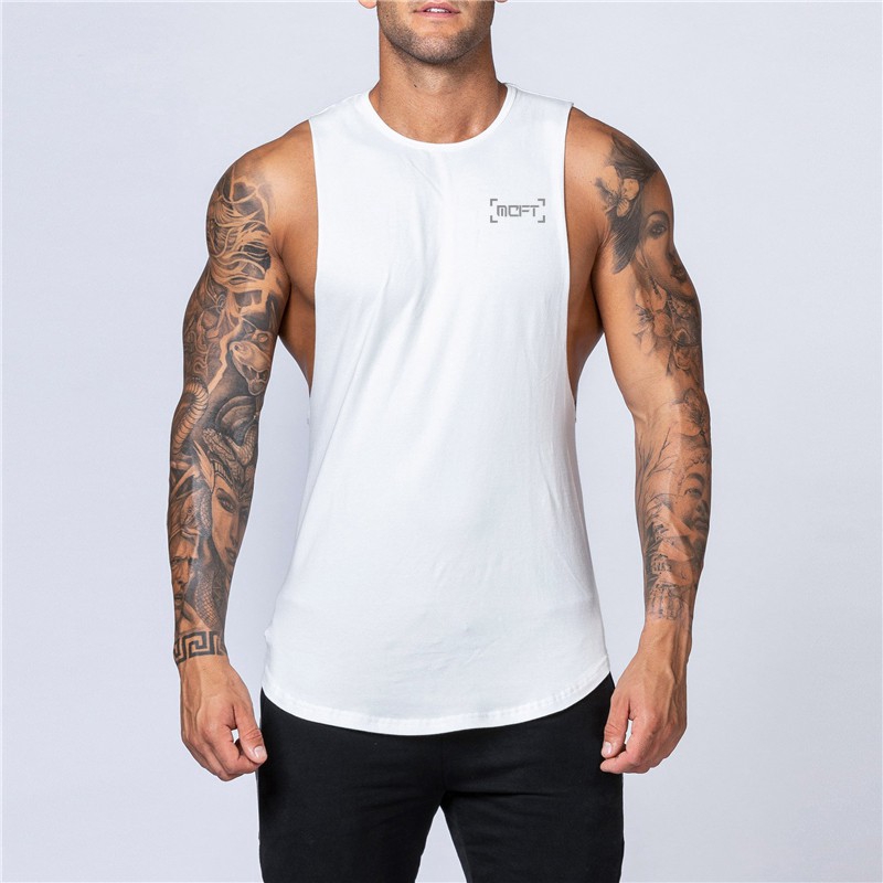 Mens Causal Basic Cotton Round Neck Tank Tops bodybuilding Fitness Graphic Singlets