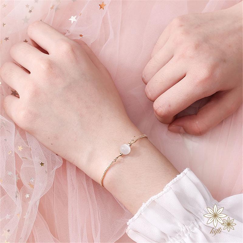 Vòng Tay Đính Đá Opal Thiết Kế Đơn Giản Có Thể Điều Chỉnh Kích Cỡ