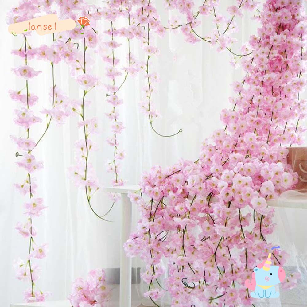 Dây Hoa Anh Đào Giả Bằng Lụa Dùng Trang Trí 2.2m 7.2ft
