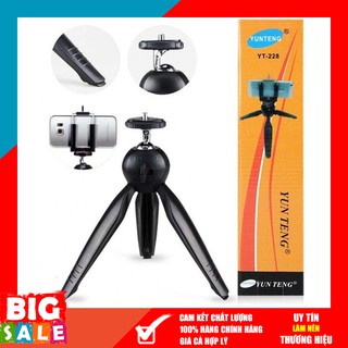 Gậy tự sướng 3 chân YT-228 có kèm kẹp điện thoại, máy ảnh đa năng tiện dụng - DVB Phụ Kiện