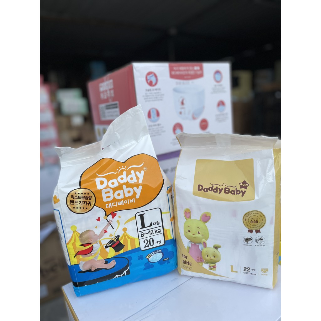 ⚡𝗖𝗢𝗠𝗕𝗢 𝟮 𝗠𝗜𝗘̂́𝗡𝗚 TÁCH BỊCH⚡Bỉm dán/quần DADDY BABY nội địa HÀN QUỐC CAO CẤP S28/M24/L20/XL18/XXL17