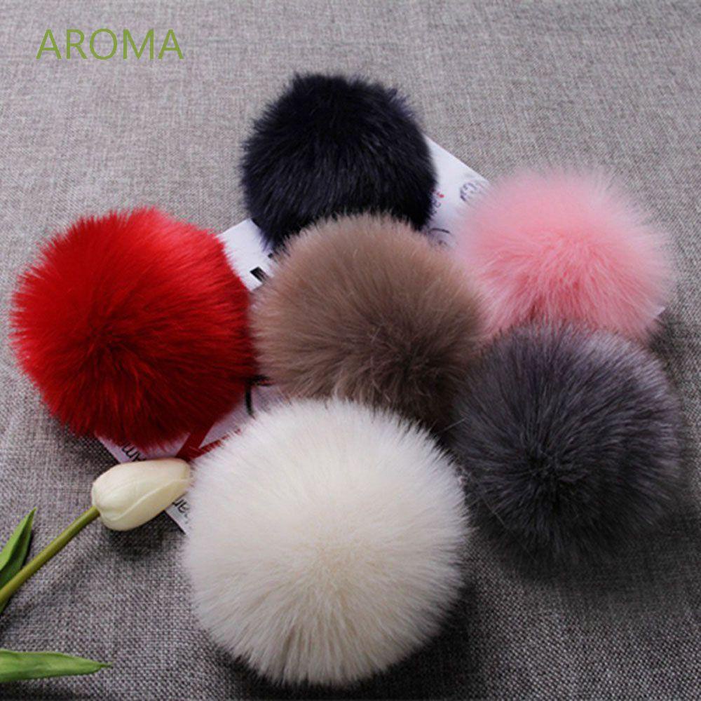 AROMA For Woman Key Ring Soft Fashion Accessories Key Chain Fur  Ball Trendy Pompom Bag Pendant Jewelry Simple Keychains/Multicolor