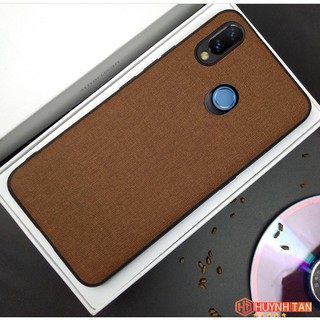 Ốp lưng Huawei Y9 2019 vân vải Jean chống sốc, màu nâu