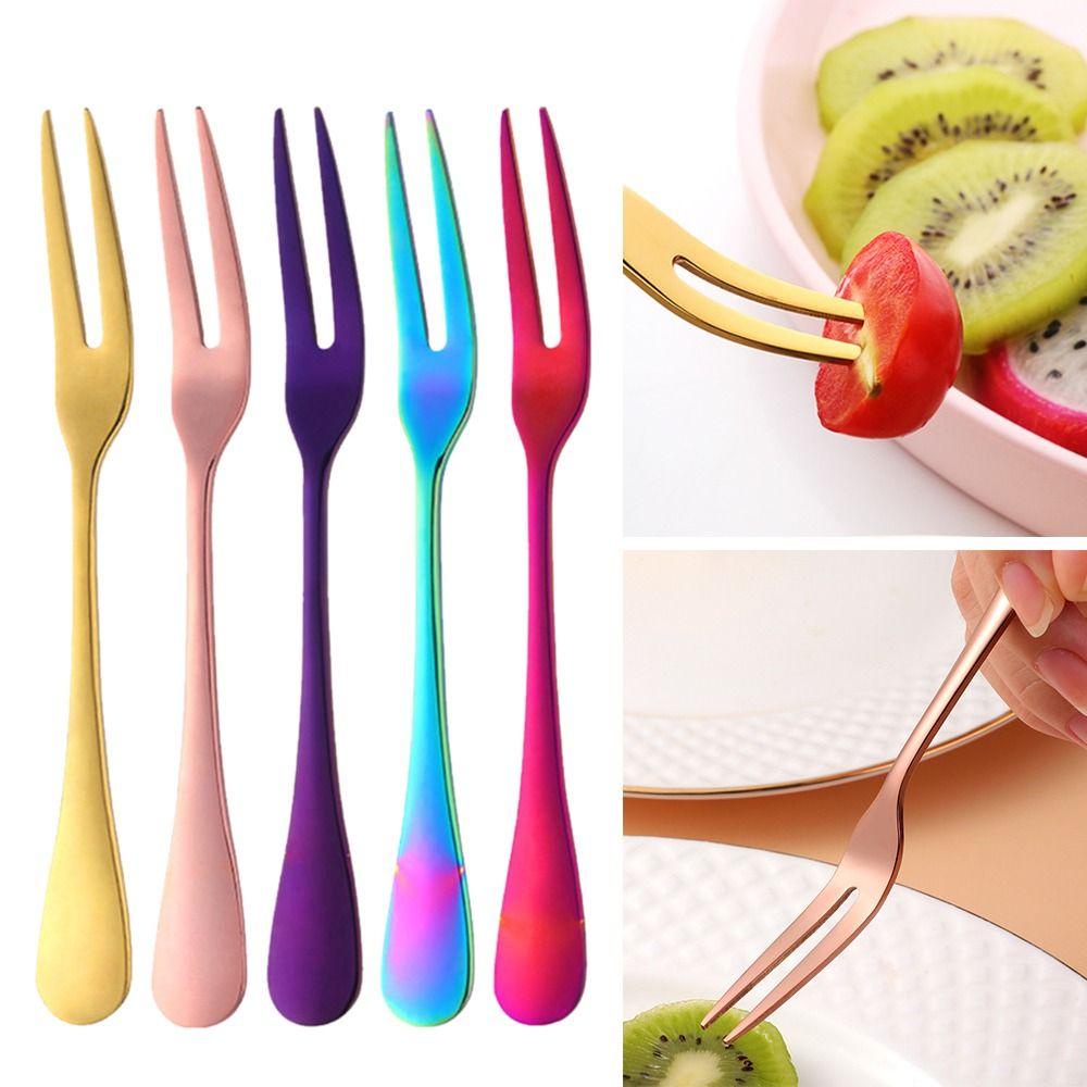 Set 2 Nĩa Ăn Hình Ốc Sên Bằng Thép Không Gỉ Hai Tầng