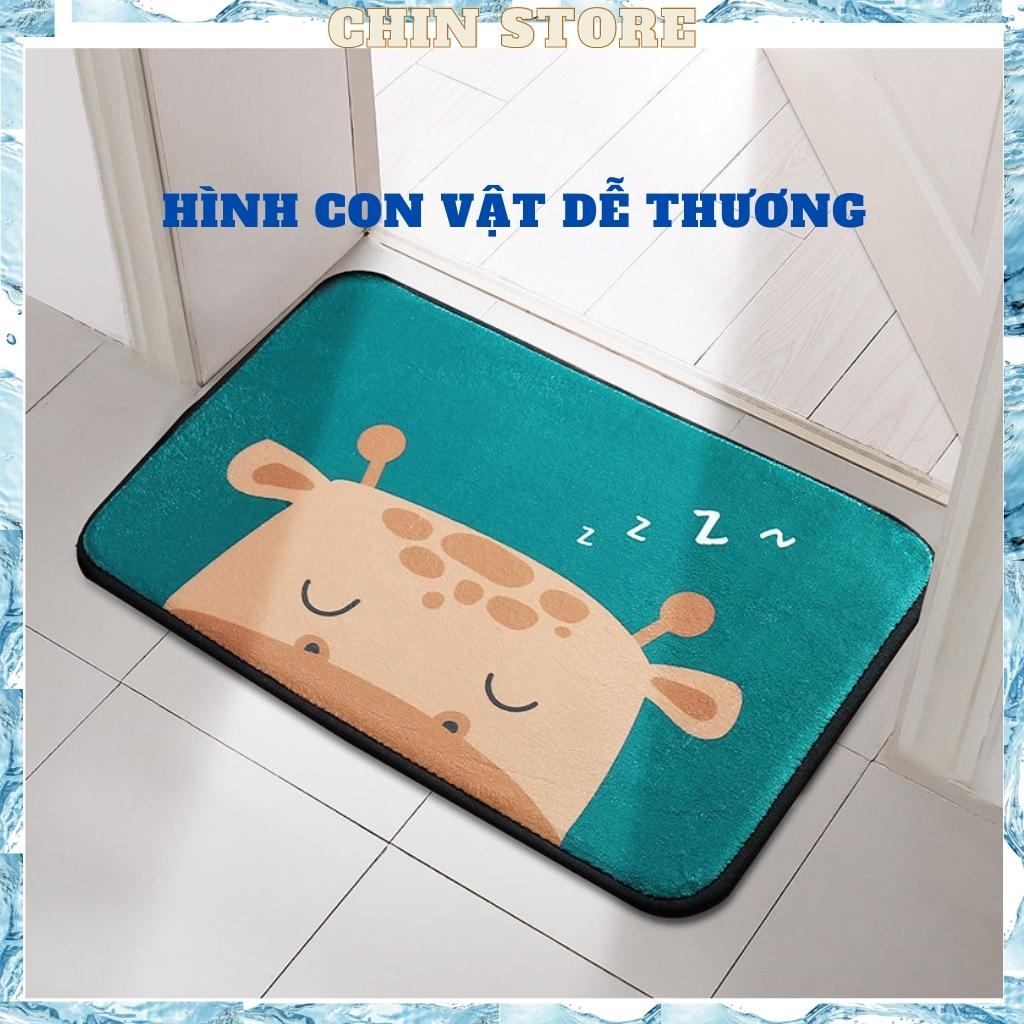 Thảm lau chân, trải sàn hình thú cưng ,sợi bông chống trượt, siêu thấm nước 60*40 cm