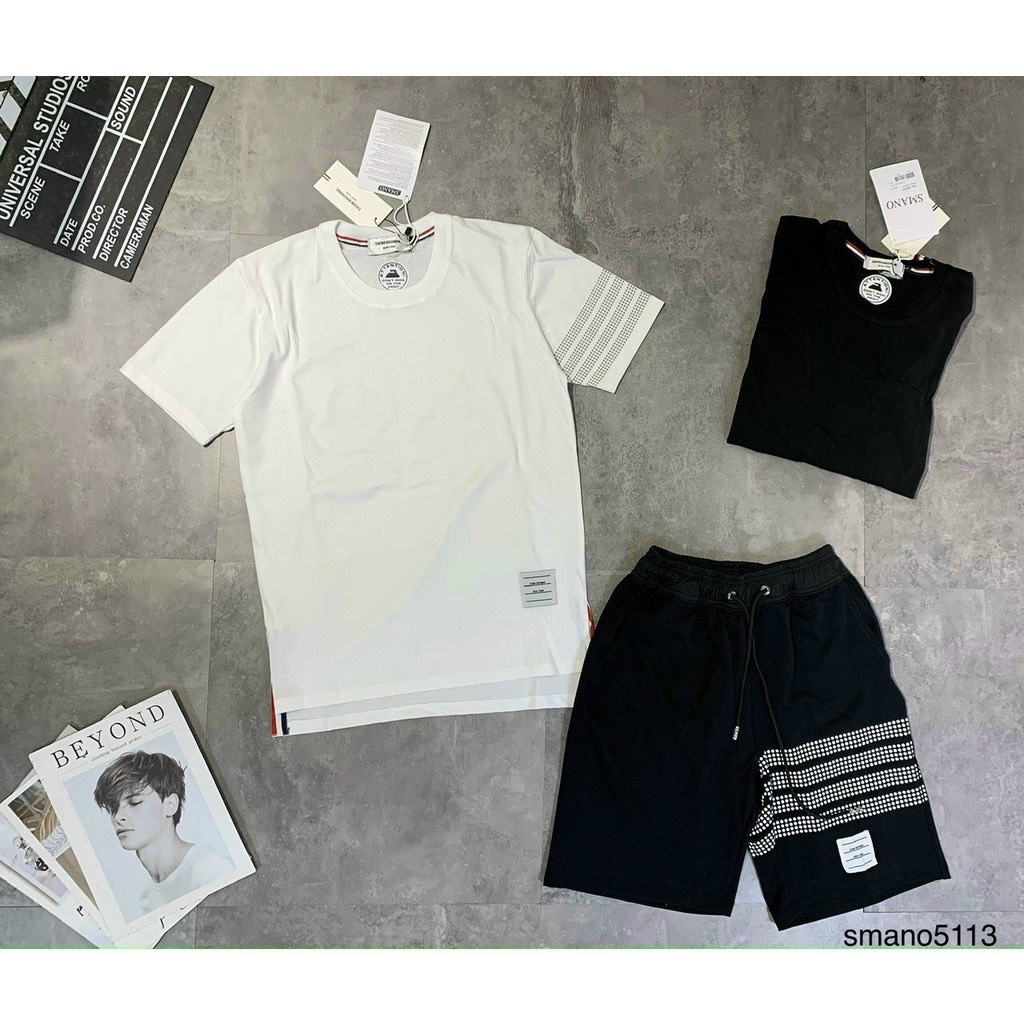 Bộ quần áo nam mùa hè ngắn tay phối viền sọc co dãn 4 chiều chất thun thoáng mát-KENT SHOP