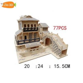 Mô hình lắp ráp gỗ 3D Nhà Cổ