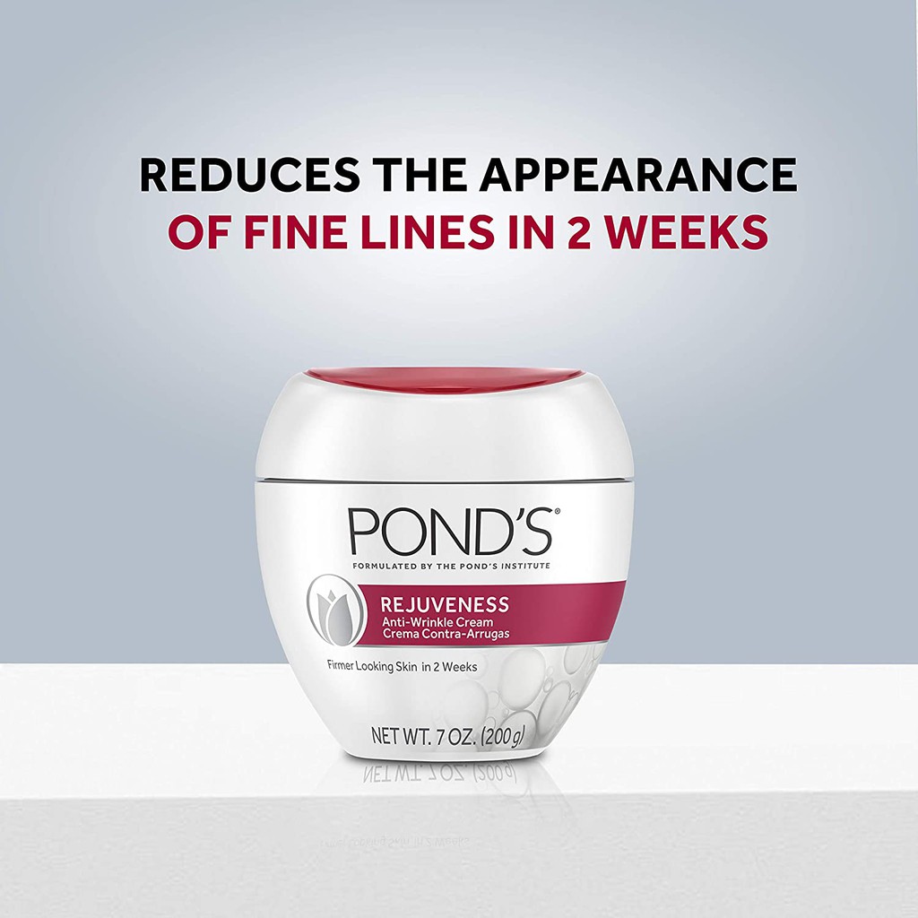 Kem mặt làm giảm vết nhăn Pond's Rejuveness Anti-Wrinkle Cream With Alpha Hydroxy Acid and Collagen 200g (Mỹ)