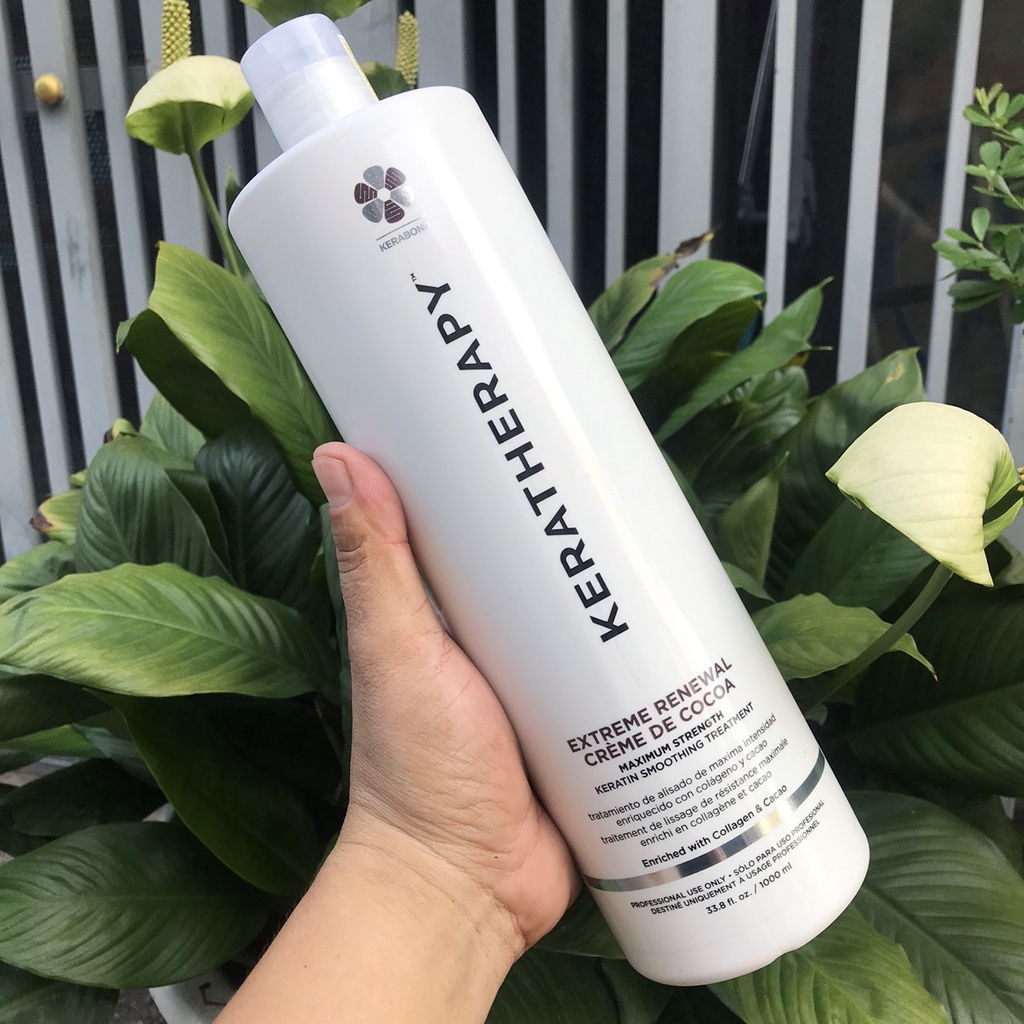 Keratin phục hồi tóc hư nát và làm thẳng tóc xoăn rối thành tóc thẳng KERATHERAPY EXTREME Renewal 1000ml